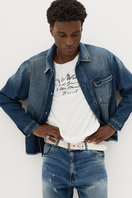 Jaqueta Jeans Worn x Egho - Azul Médio
