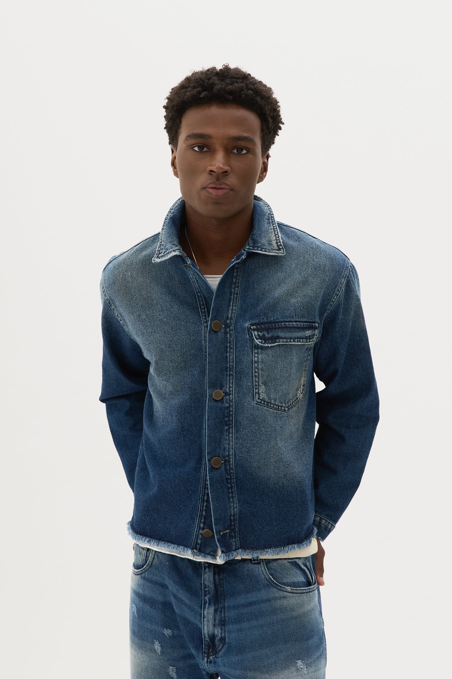 Jaqueta Jeans Worn x Egho - Azul Médio
