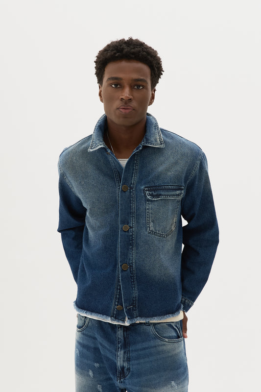 Jaqueta Jeans Worn x Egho - Azul Médio