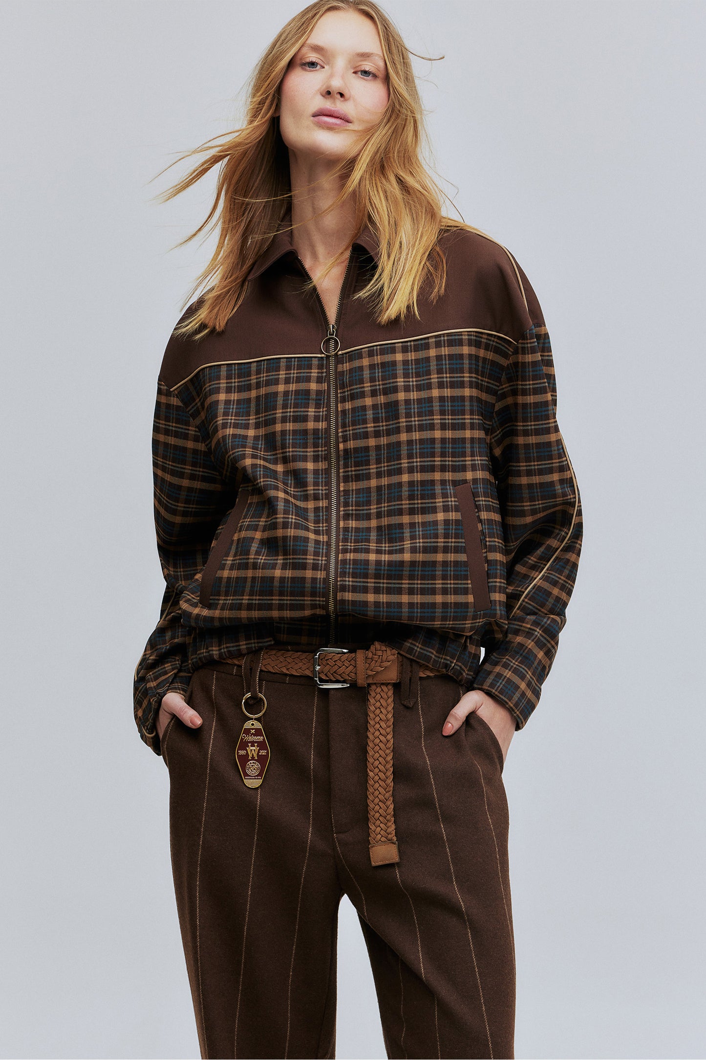 Jaqueta Xadrez Hering + Welcome - Marrom
