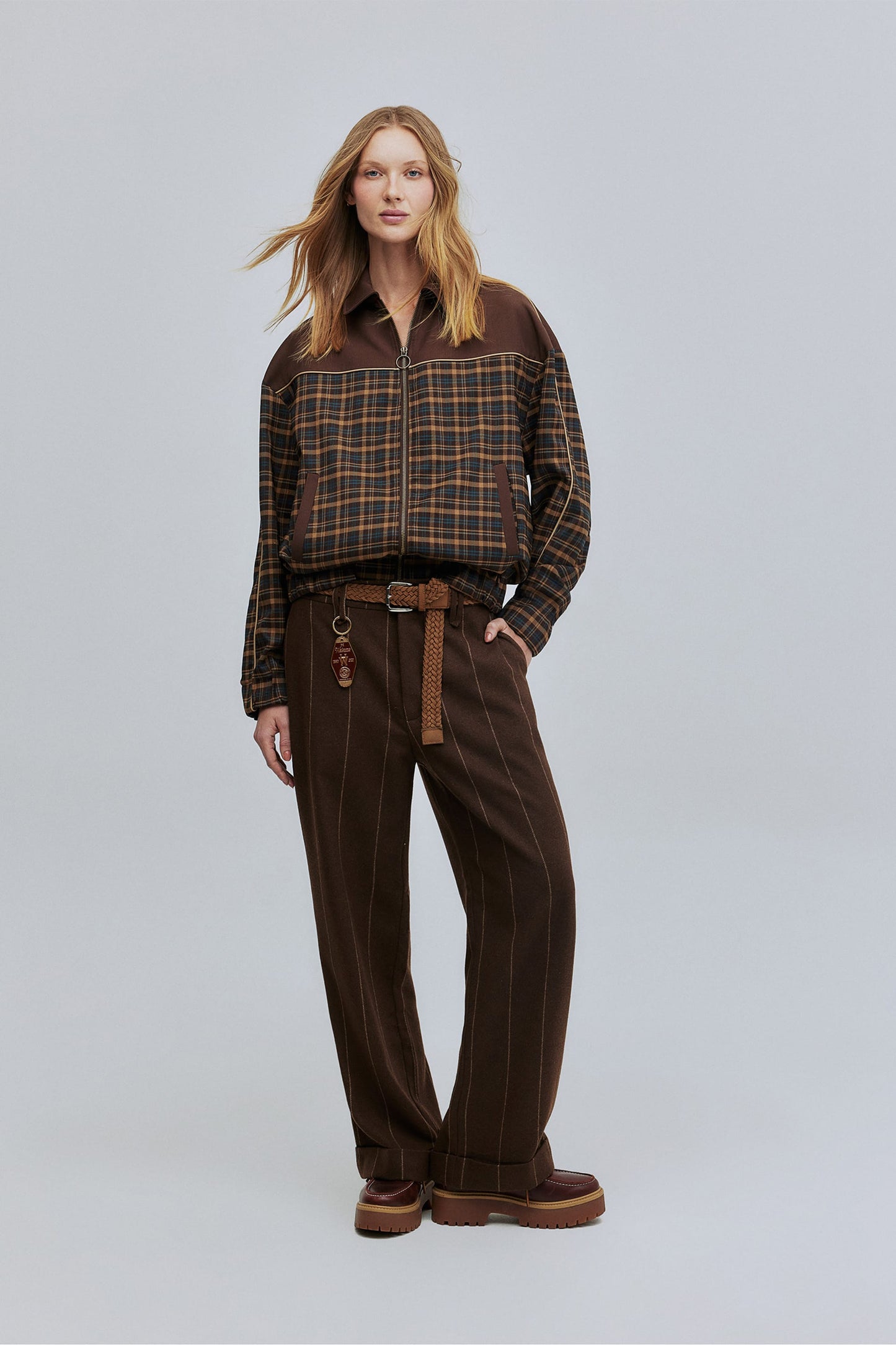 Jaqueta Xadrez Hering + Welcome - Marrom