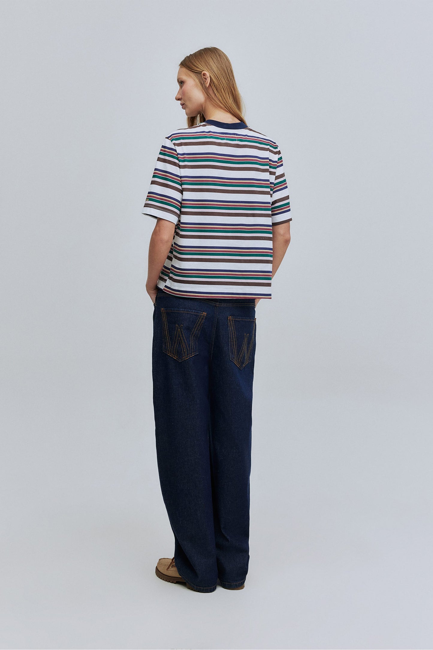 T-shirt Boxy Fit Listrado Hering + Welcome - Multi