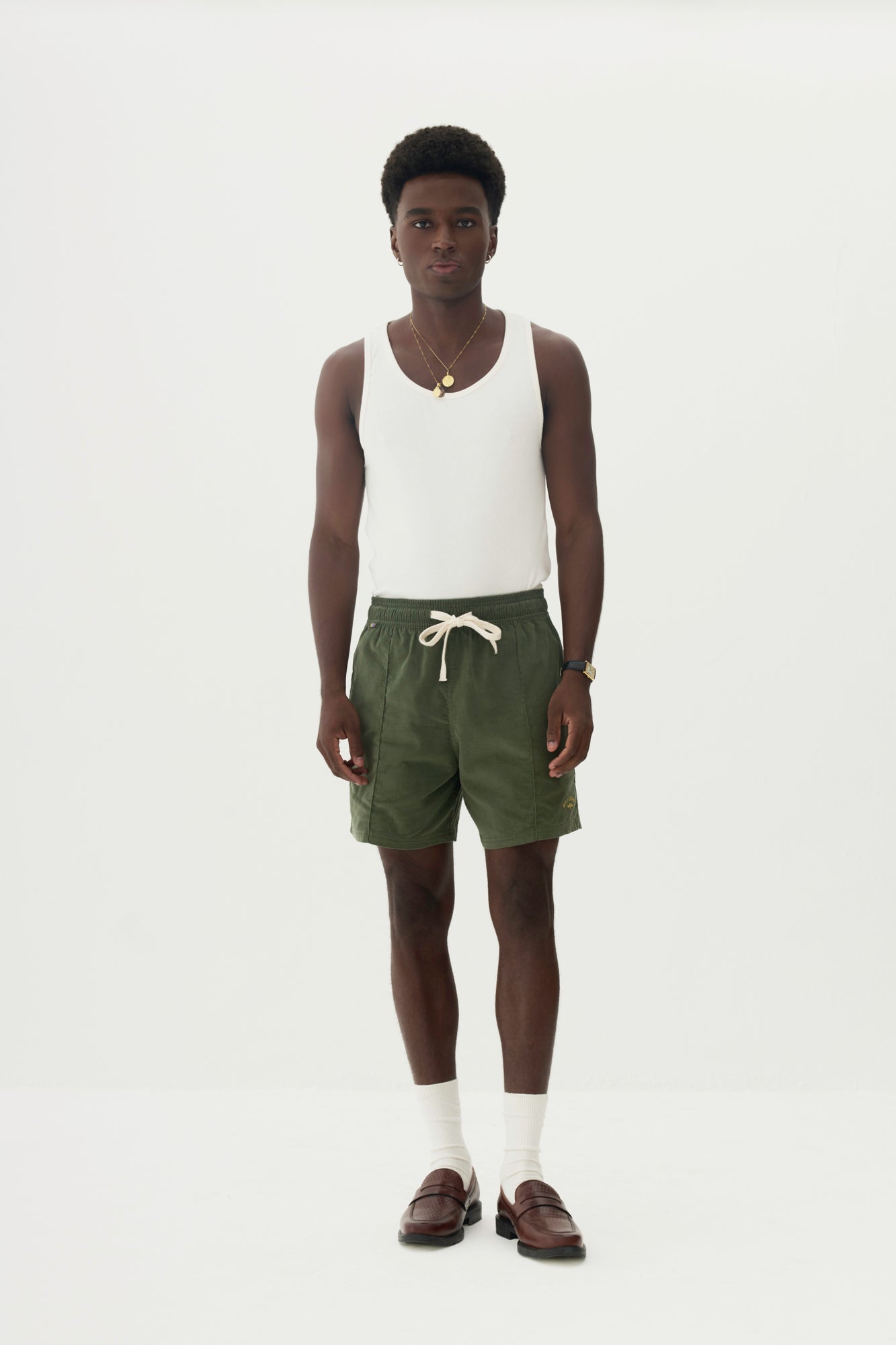 Short Elastico Veludo - Verde Militar