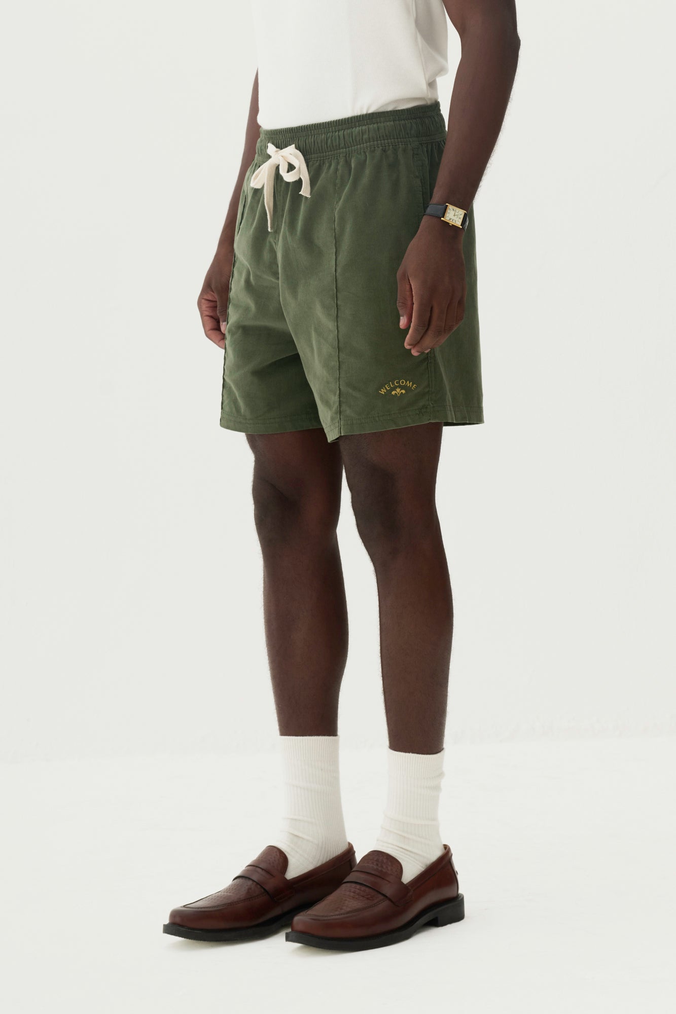 Short Elastico Veludo - Verde Militar