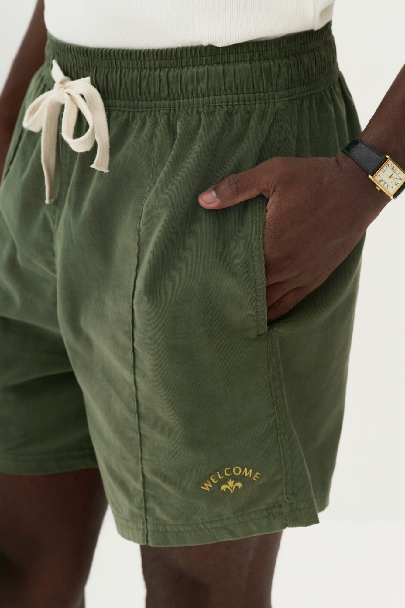 Short Elastico Veludo - Verde Militar