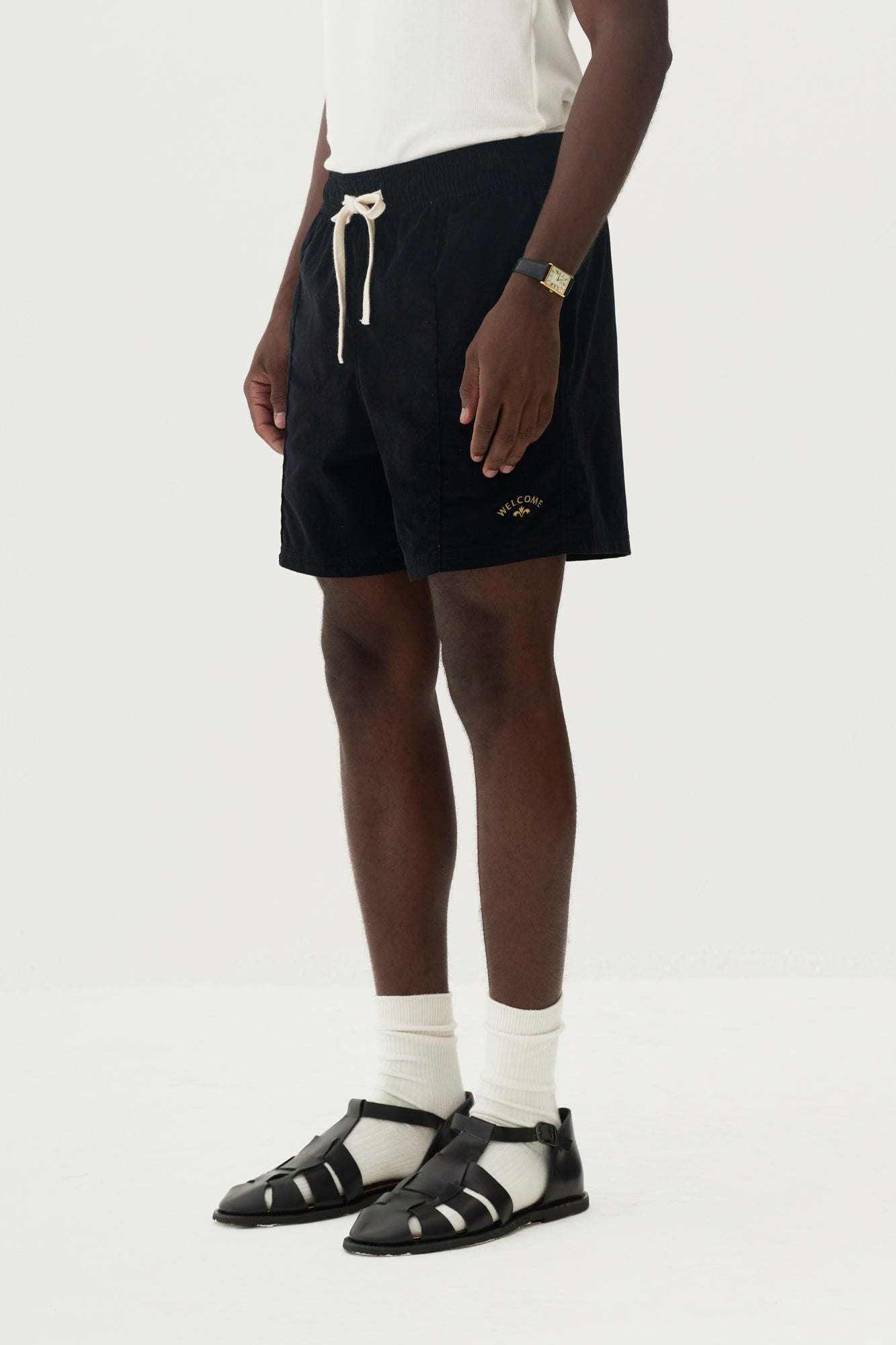 Short Elastico Veludo - Preto