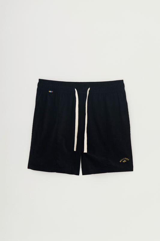 Short Elastico Veludo - Preto