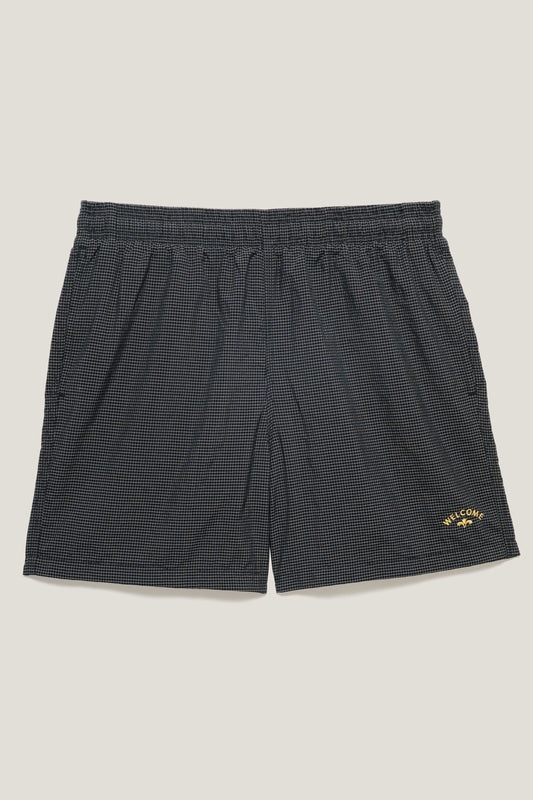 Short Nylon Quadriculado - Preto