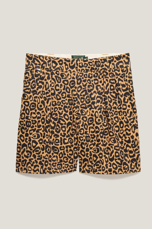 Bermuda Alfaiataria Dupla Prega - Leopard