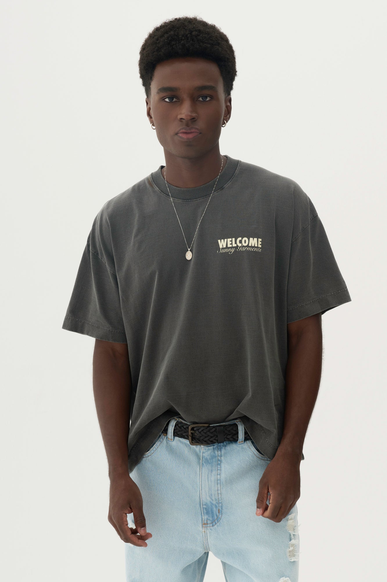 T-Shirt Boxy Fit Pins - Preto Stoned