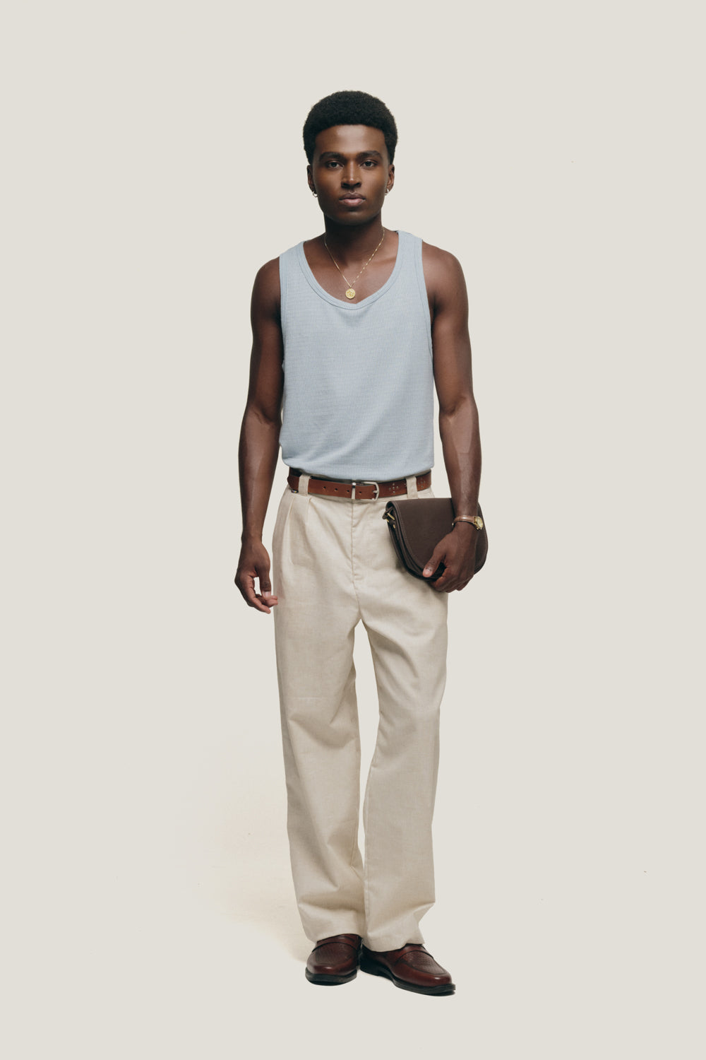 Calça Alfaiataria Dupla Prega - Oat