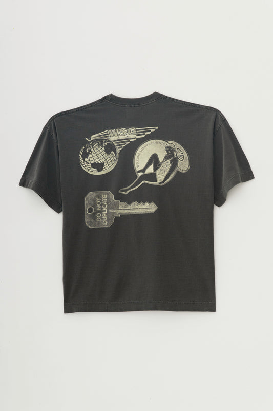 T-Shirt Boxy Fit Pins - Preto Stoned