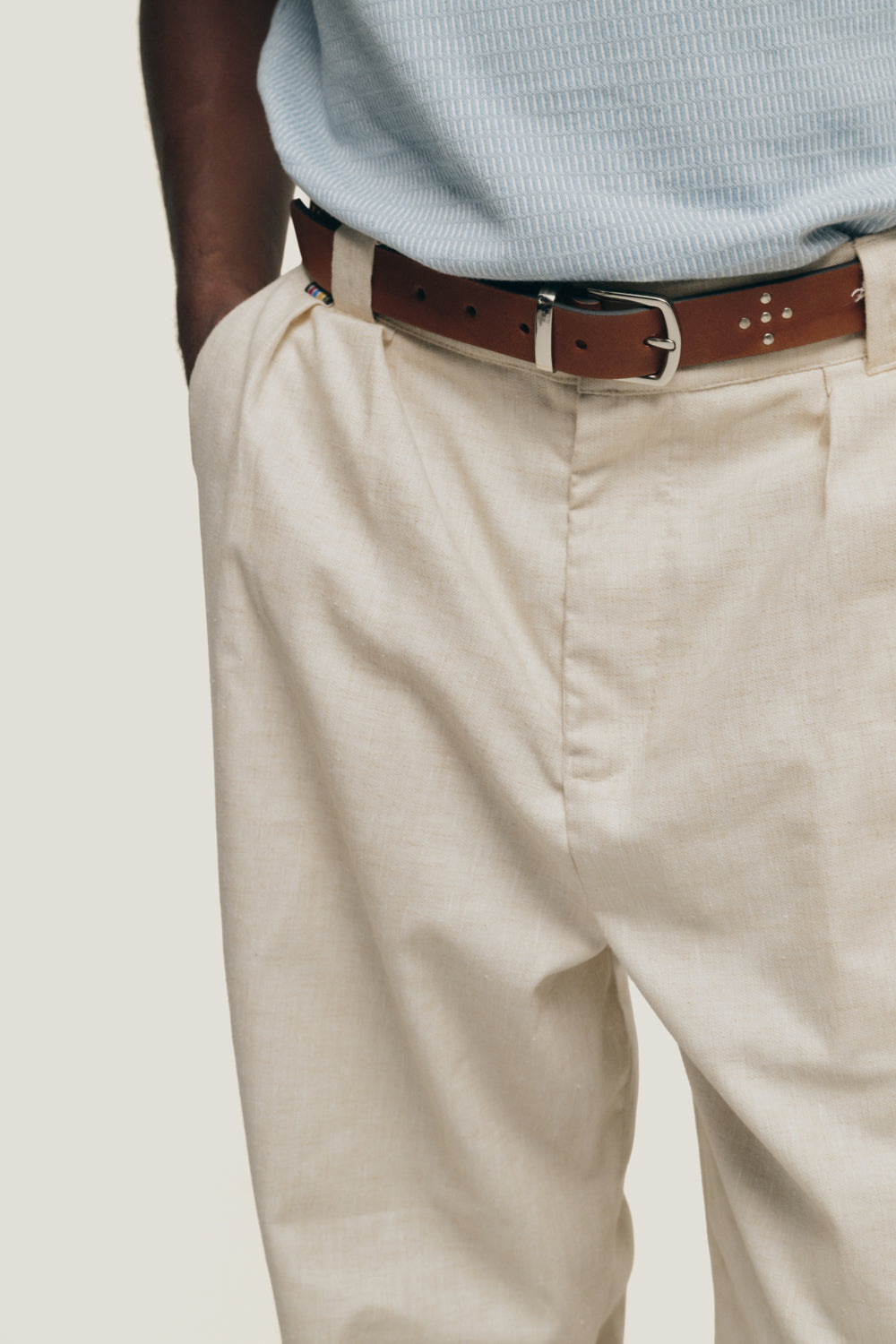 Calça Alfaiataria Dupla Prega - Oat