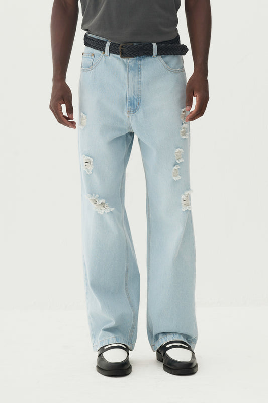 Calça Jeans Distressed - Azul Light