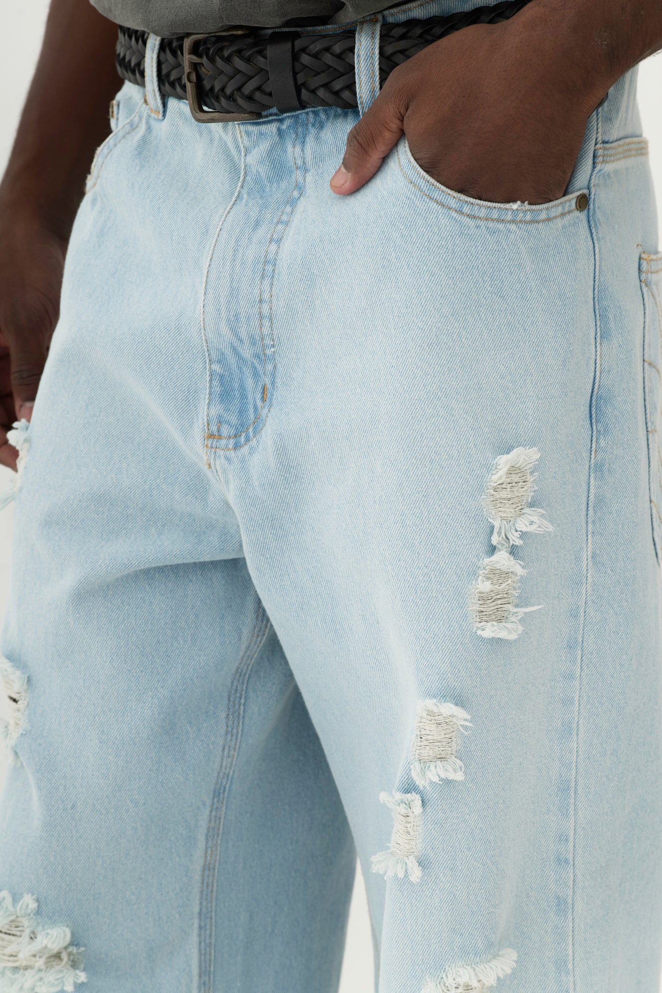 Calça Jeans Distressed - Azul Light