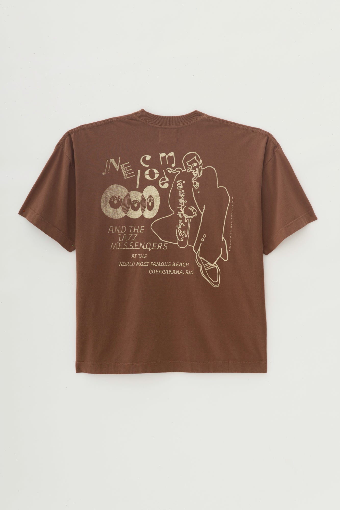 T-Shirt Boxy Fit Jazz Messenger - Marrom