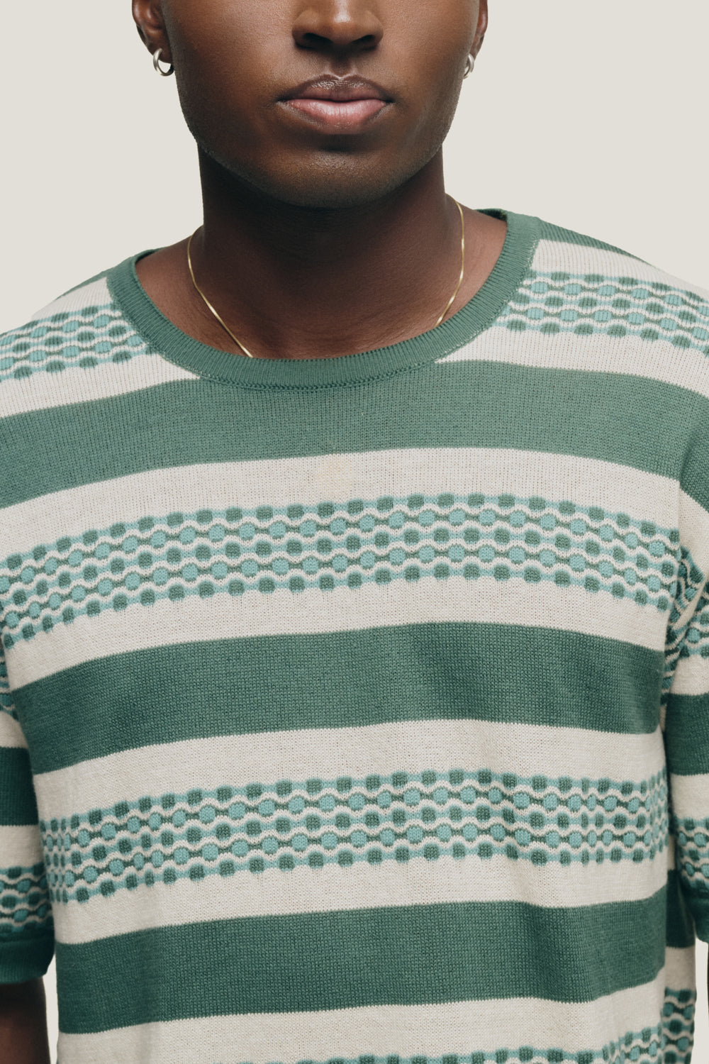 T-shirt Tricô Orla Listrada - Verde