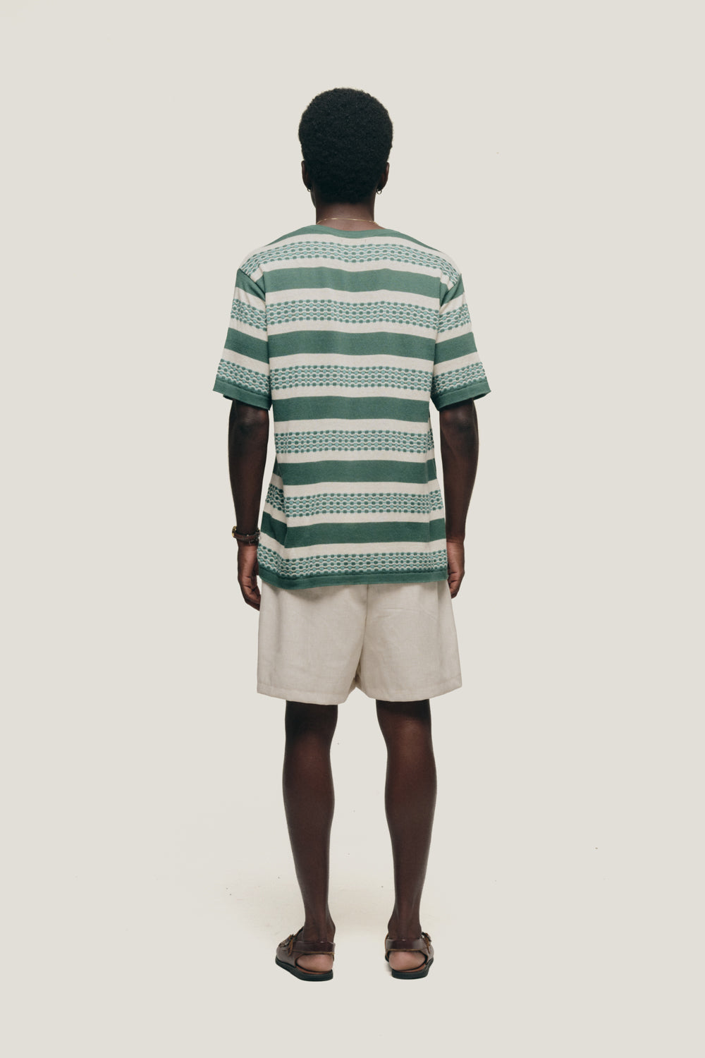 T-shirt Tricô Orla Listrada - Verde