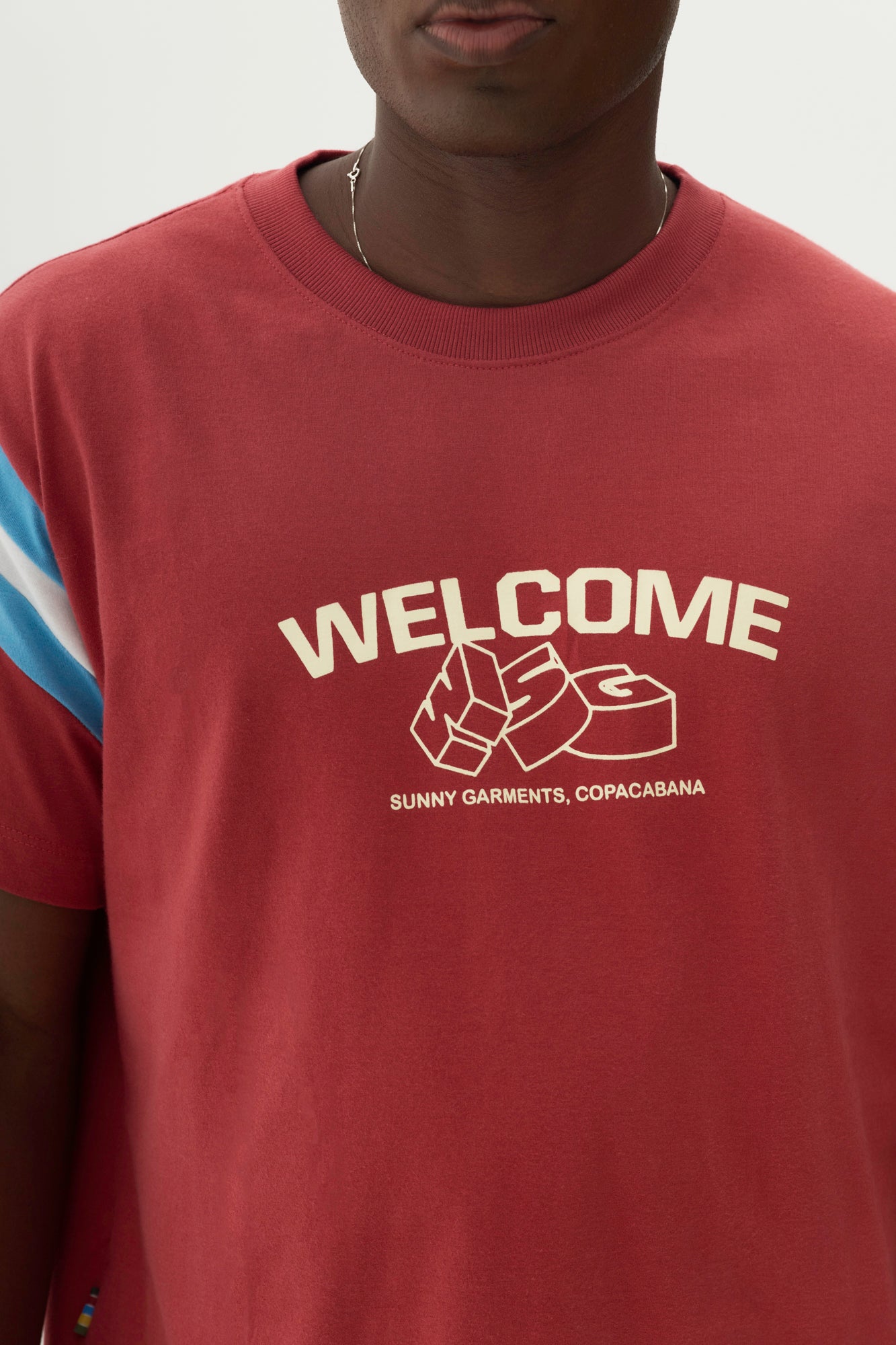 T-Shirt Boxy Fit Blocks - Vermelha