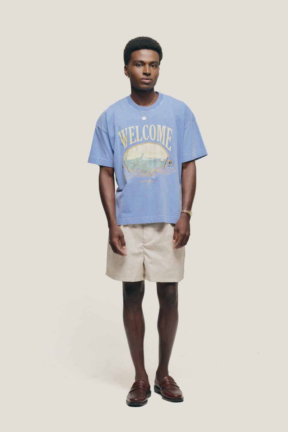 T-shirt Boxy Fit Souvenir - Azul Stoned – Welcome Rio