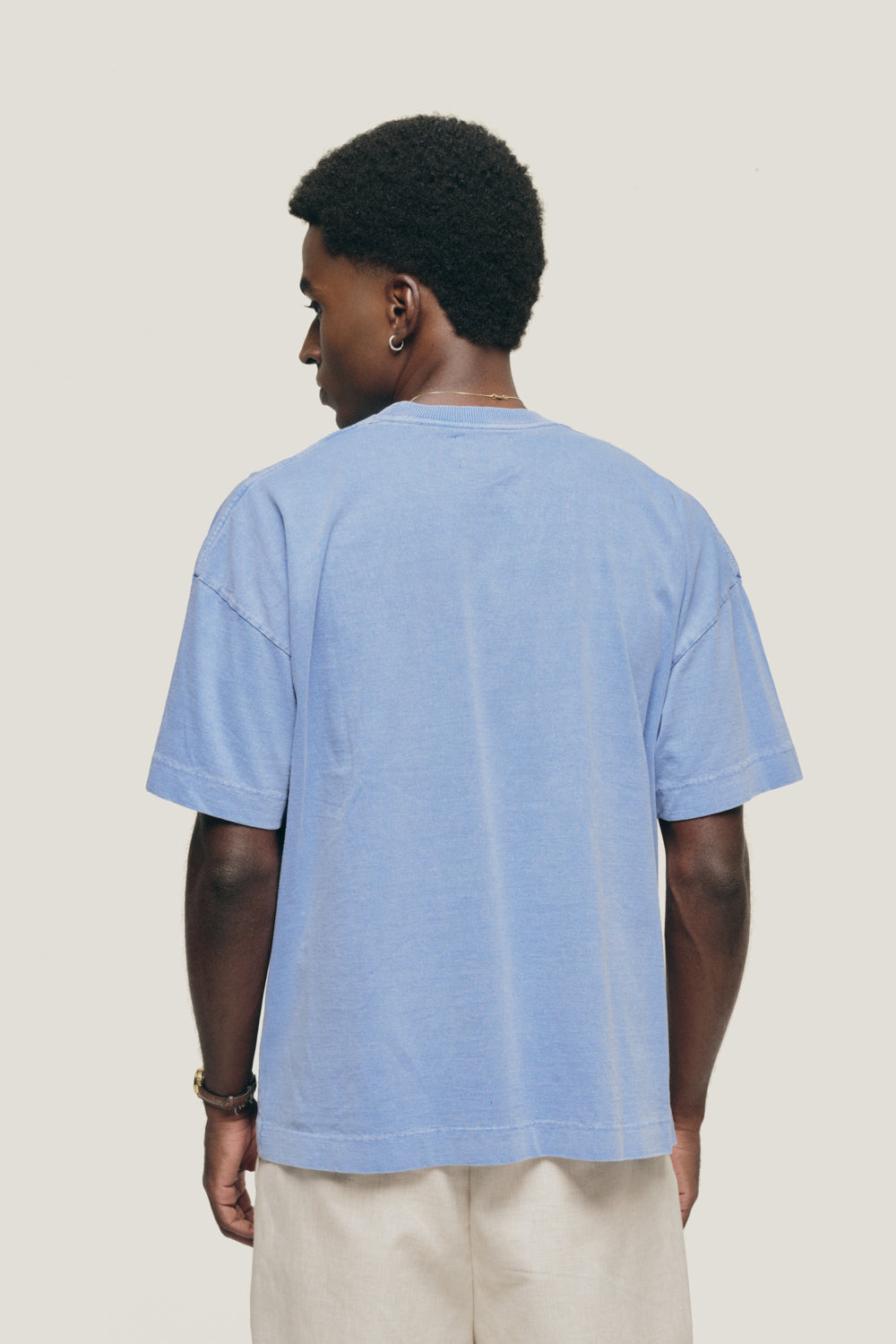 T-shirt Boxy Fit Souvenir - Azul Stoned