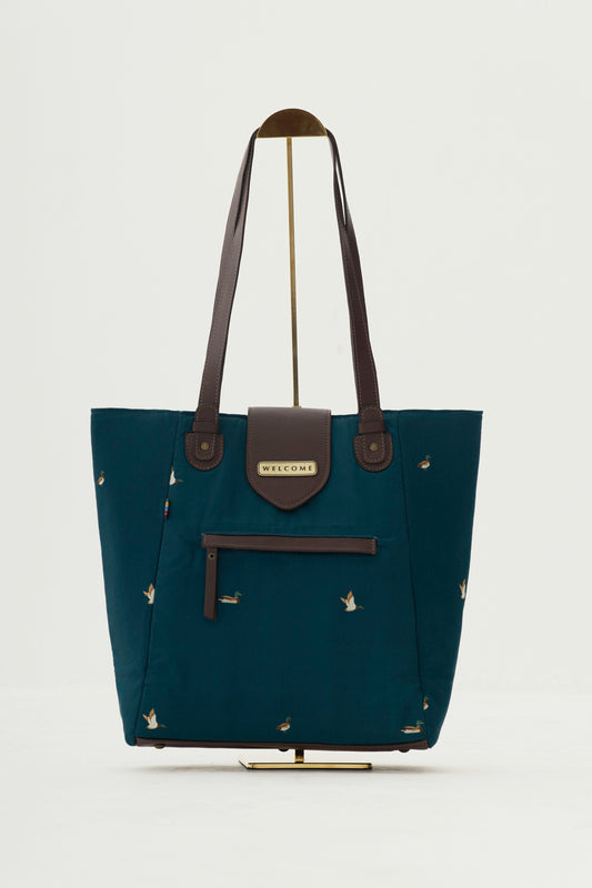 Ducks Leather Bag - Azul Marinho