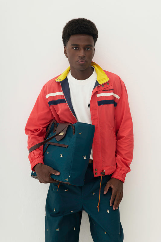 Ducks Leather Bag - Azul Marinho