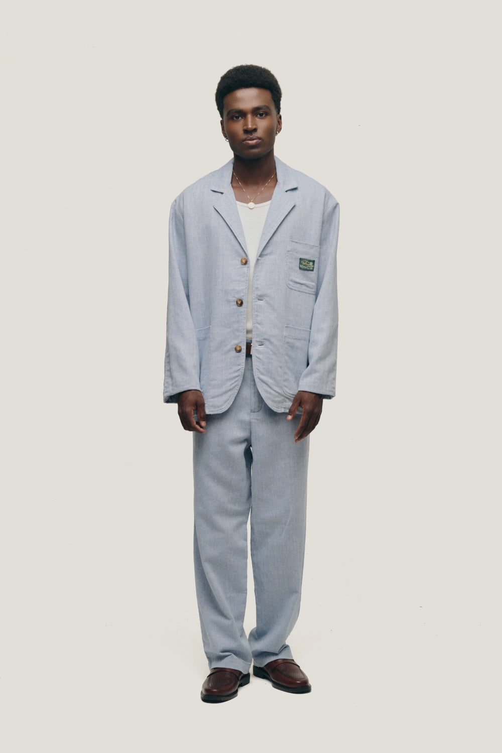 Blazer Sunny Herringbone - Azul