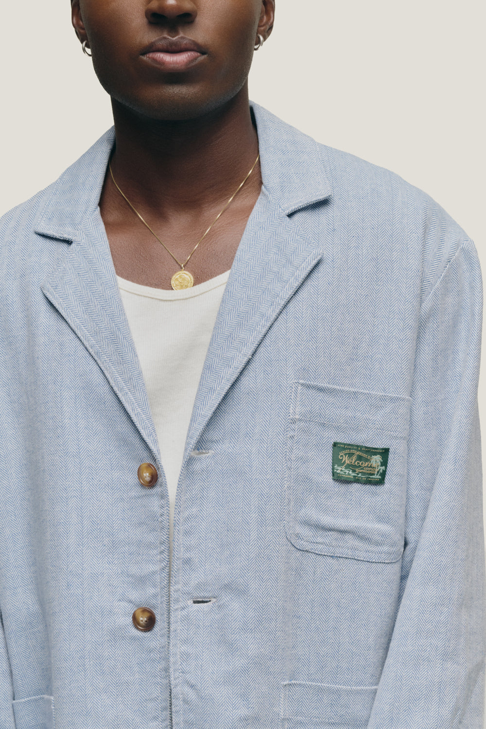 Blazer Sunny Herringbone - Azul