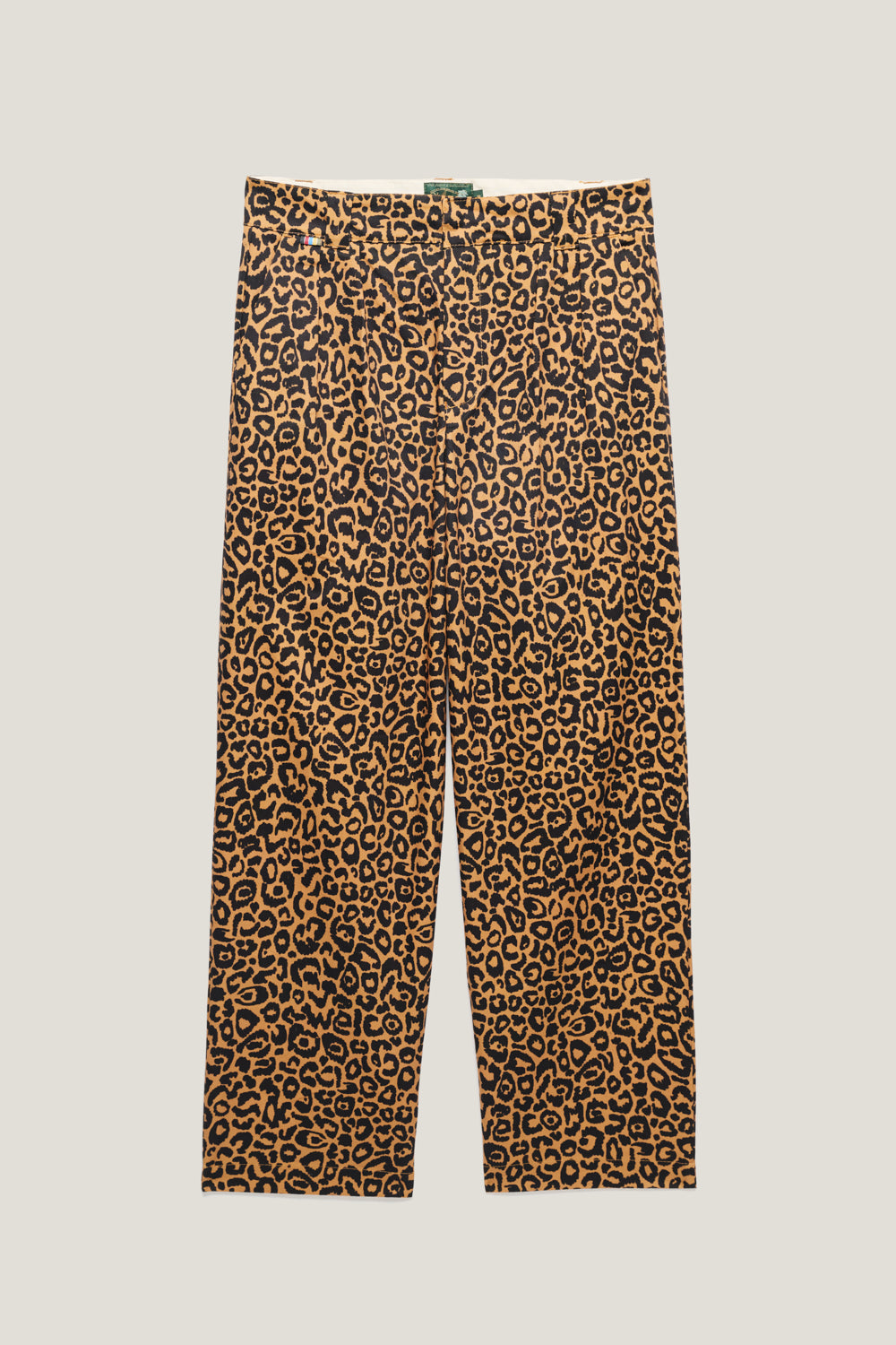 Calça Alfaiataria Dupla Prega Ampla - Leopard