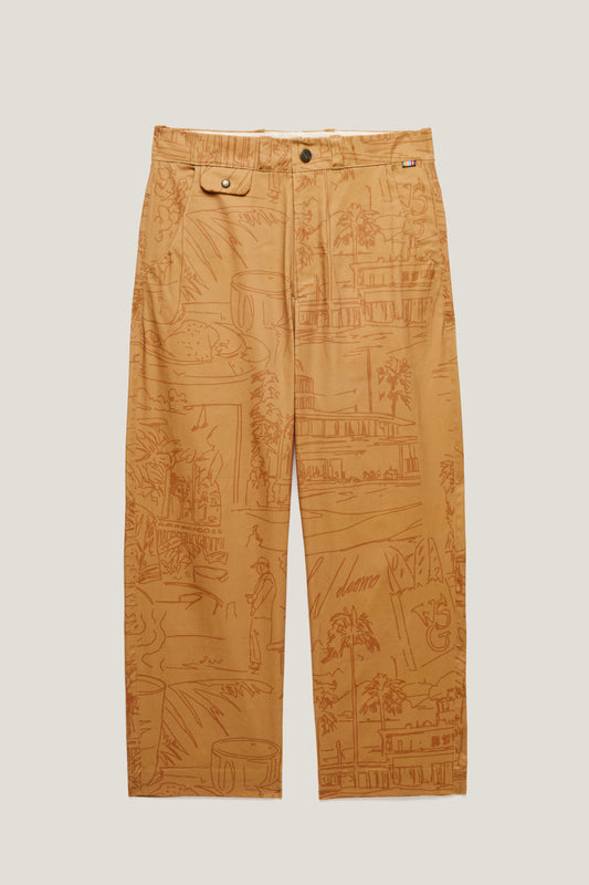 Calça Wide Chino Sketch - Caramelo