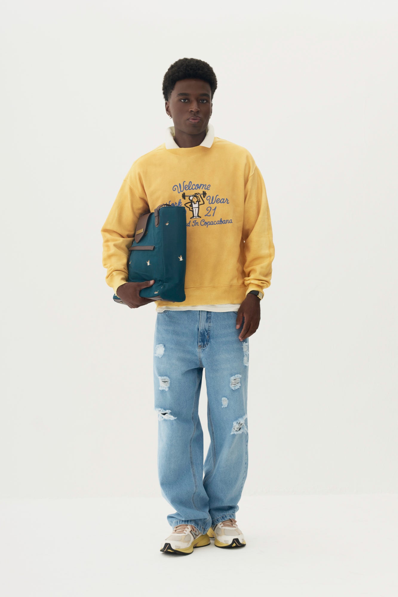 Calça Jeans Distressed - Azul Média
