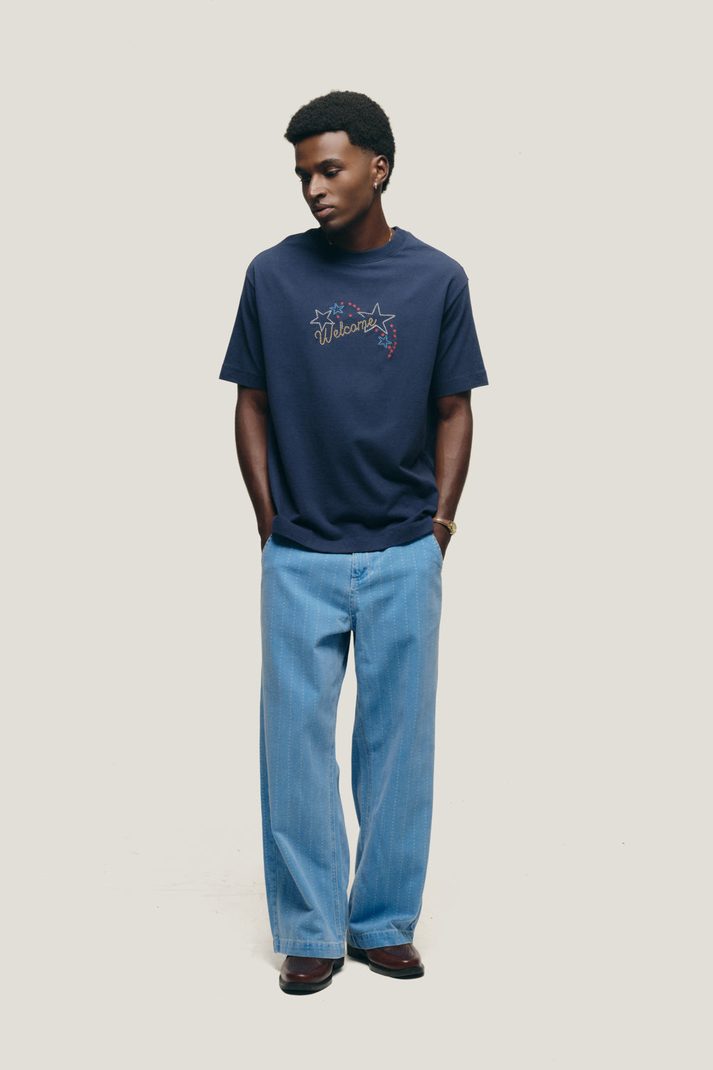 T-shirt Regular Fit Shooting Stars - Azul Marinho