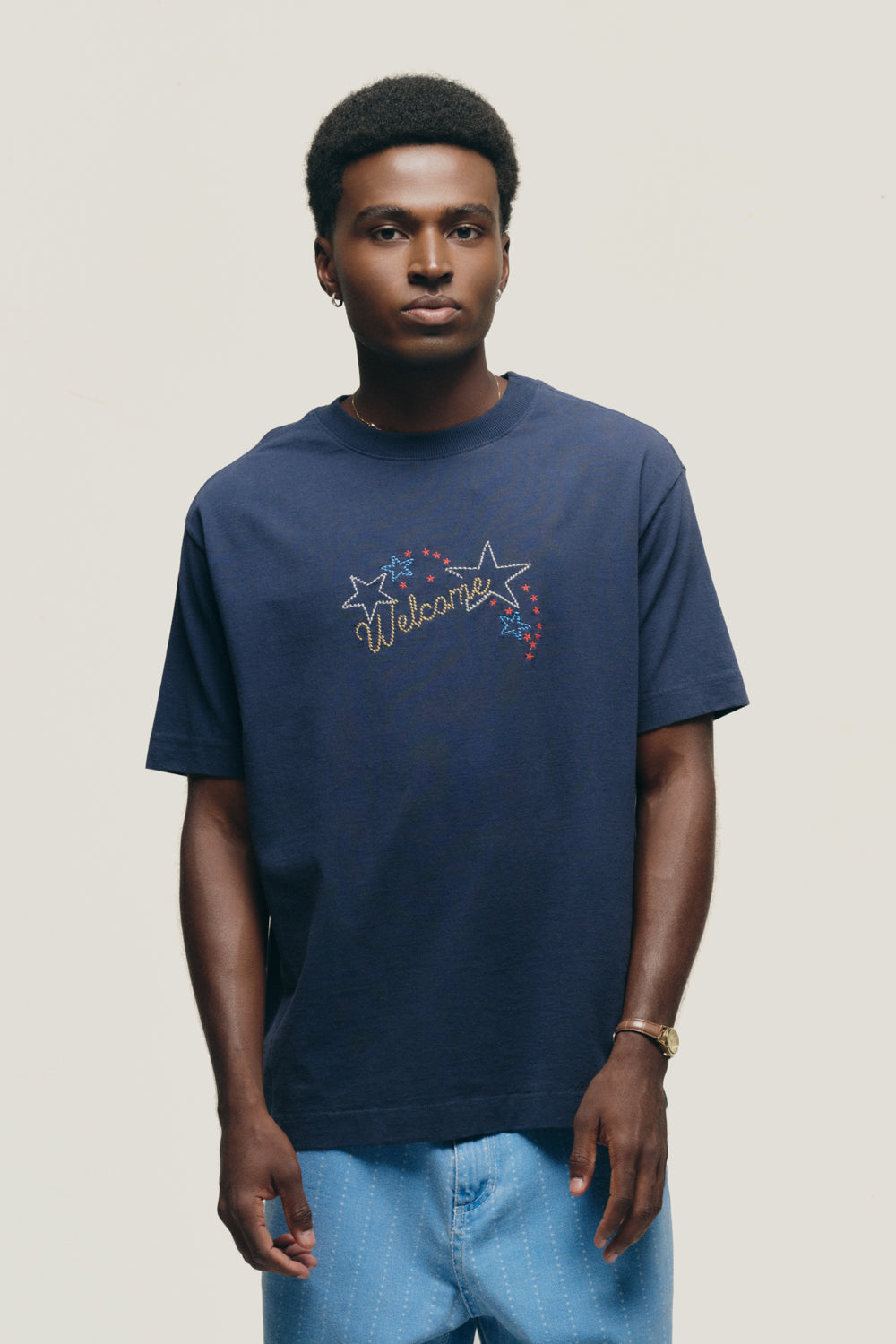 T-shirt Regular Fit Shooting Stars - Azul Marinho