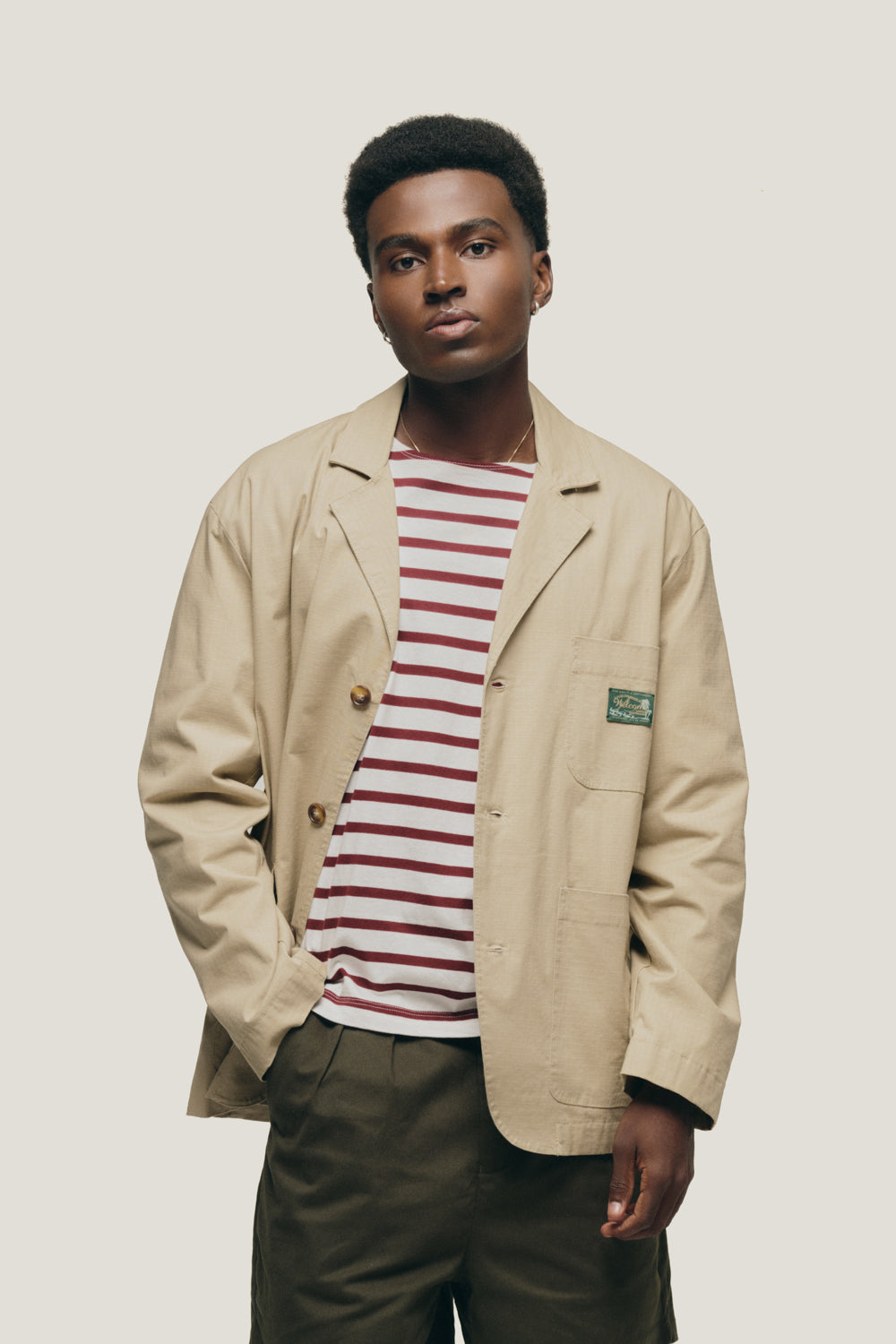 T-shirt Mariner Listrada Vinho - Manga 3/4