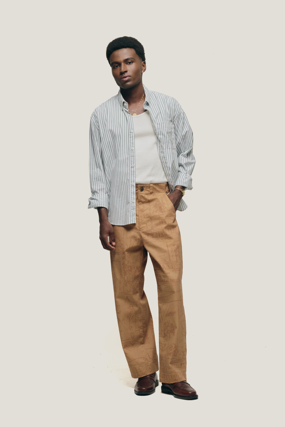 Calça Wide Chino Sketch - Caramelo