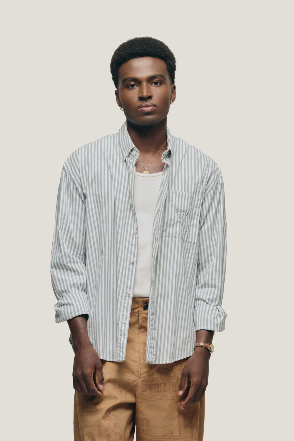 Camisa Listrada - Verde