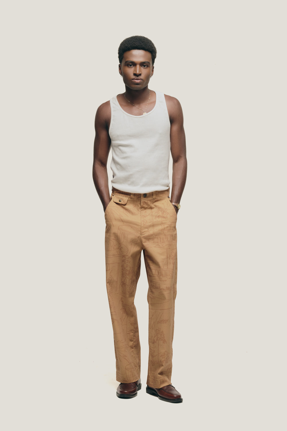 Calça Wide Chino Sketch - Caramelo