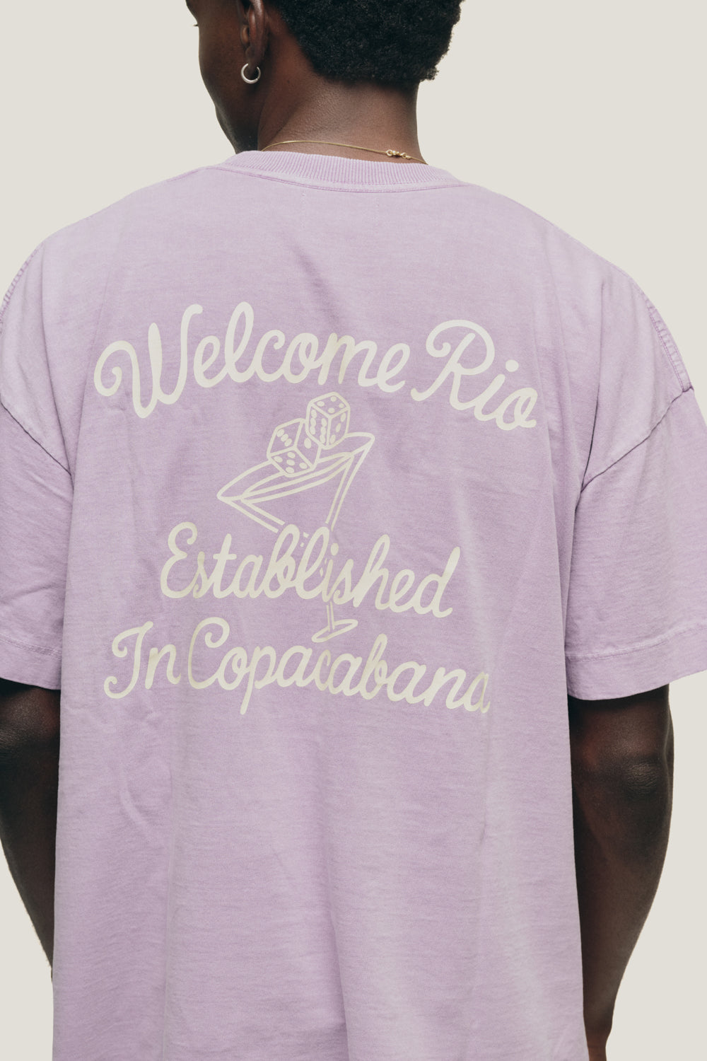 T-shirt Boxy Fit Dices - Lilás