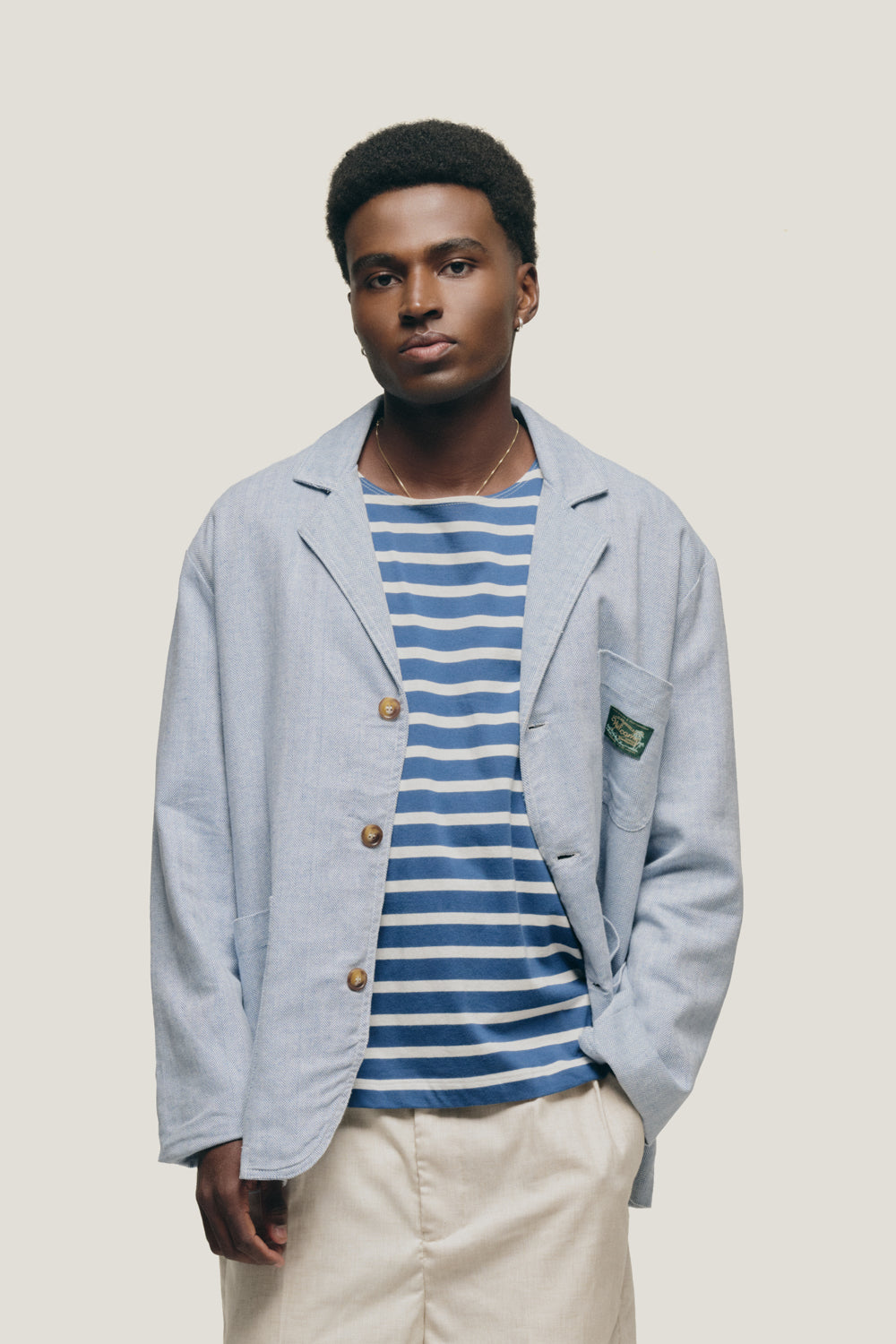 Blazer Sunny Herringbone - Azul