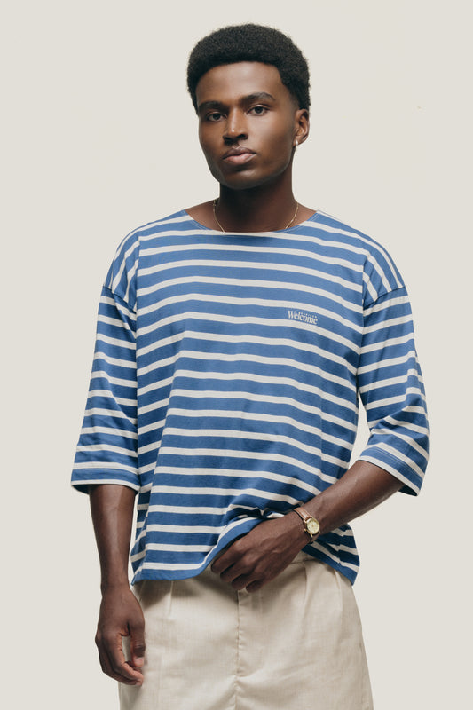 T-shirt Mariner Listrada Azul - Manga 3/4