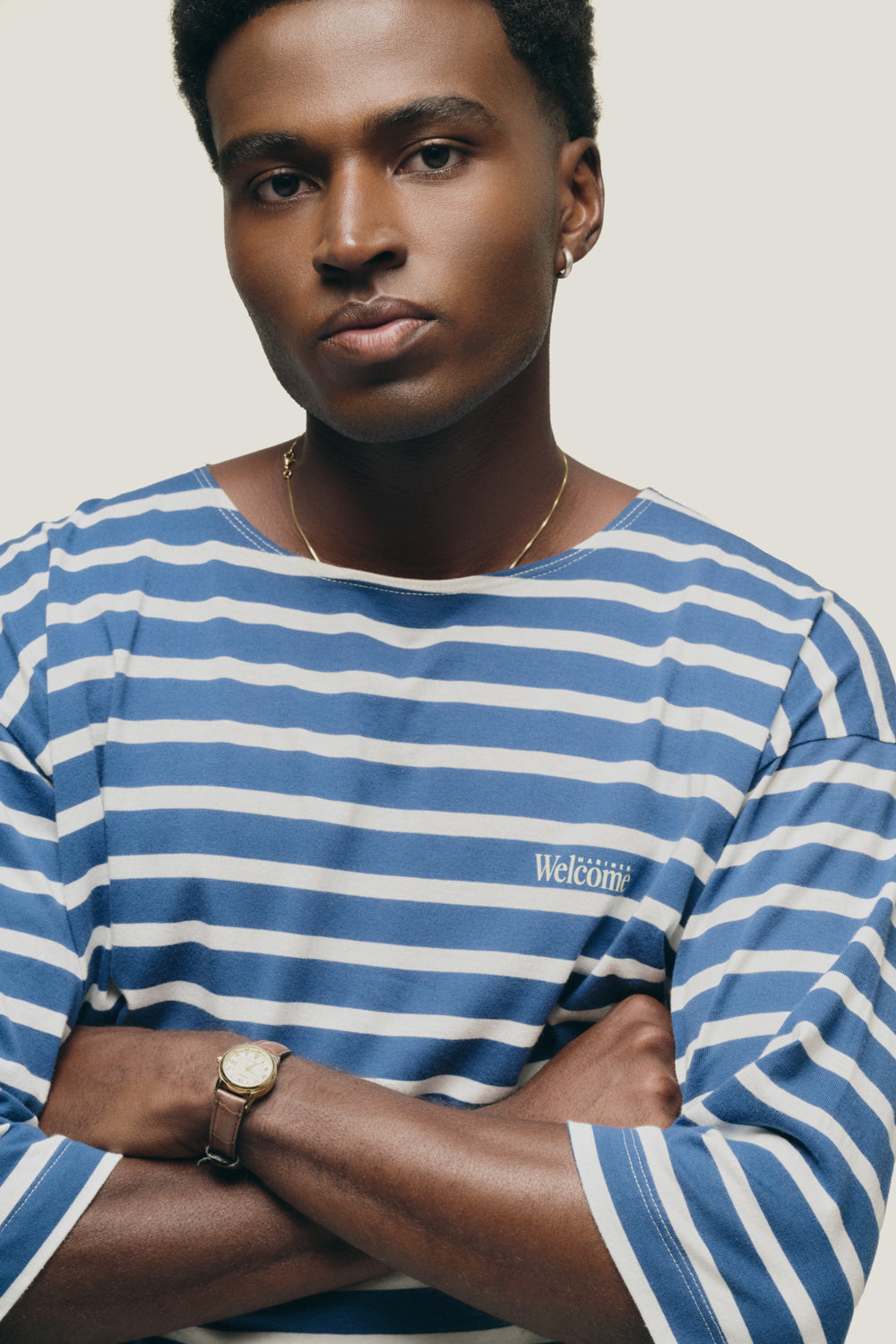 T-shirt Mariner Listrada Azul - Manga 3/4