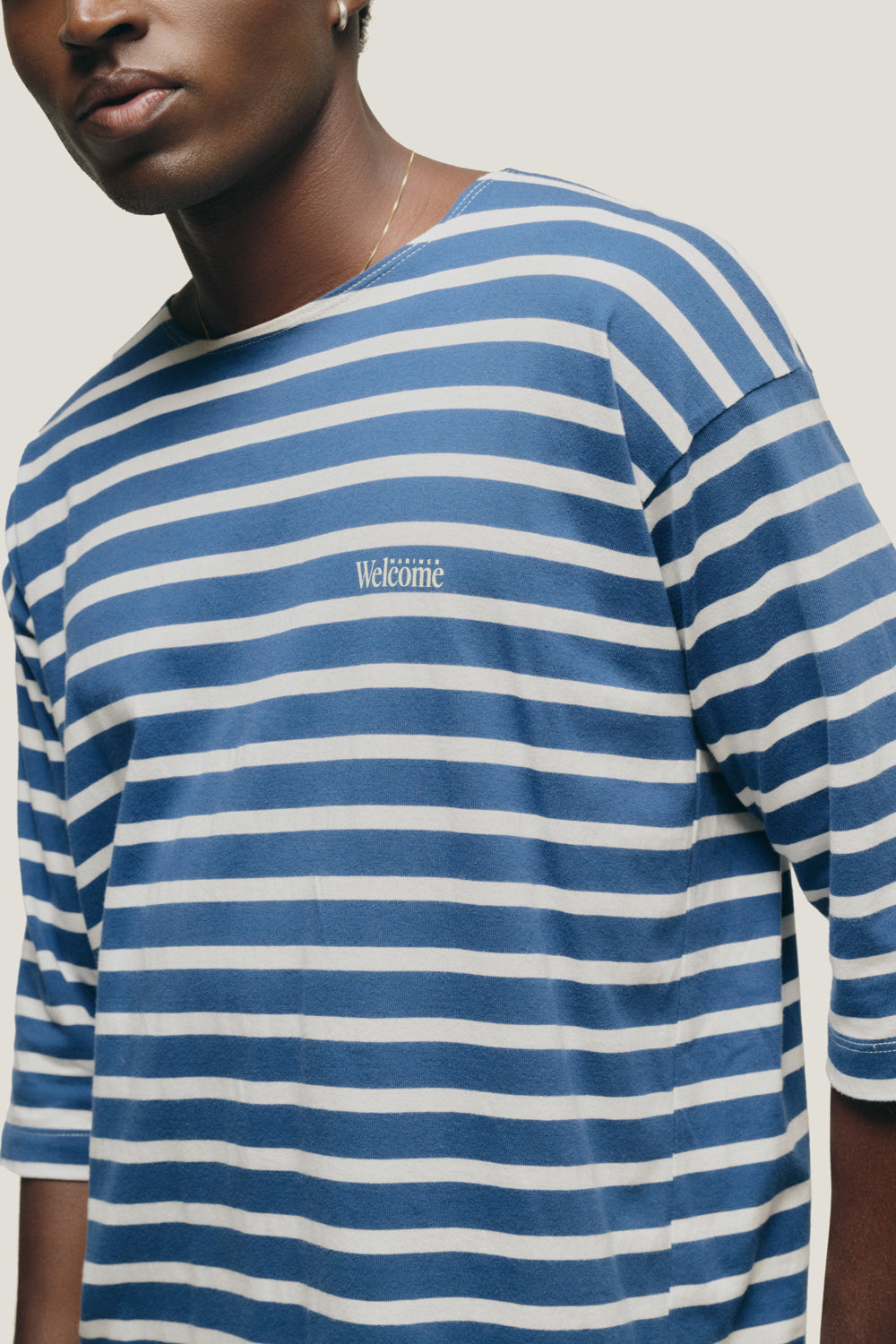 T-shirt Mariner Listrada Azul - Manga 3/4