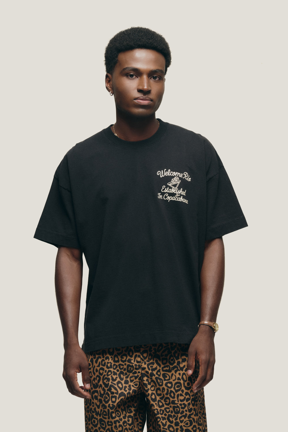 T-shirt Boxy Fit Dices - Preta