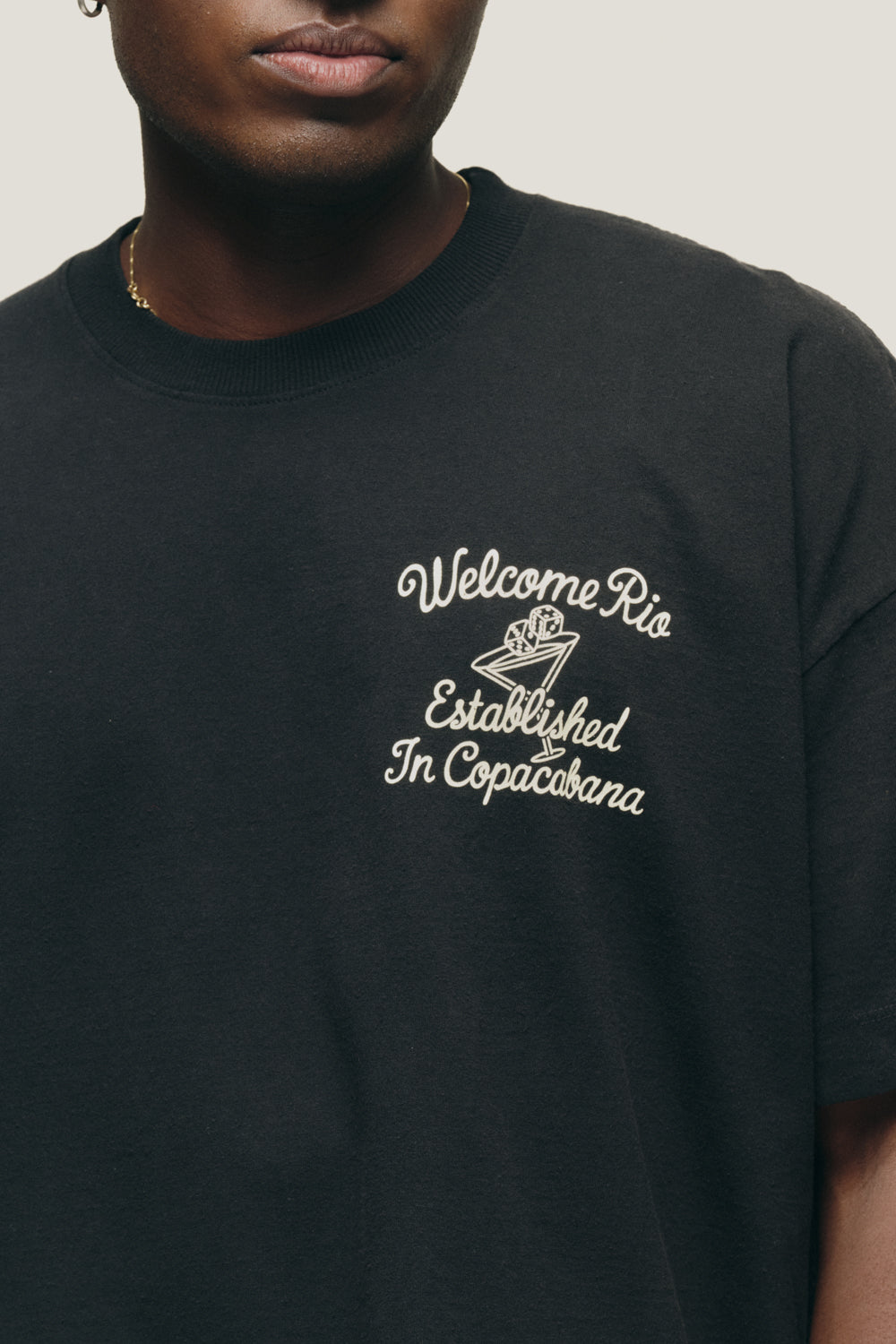 T-shirt Boxy Fit Dices - Preta