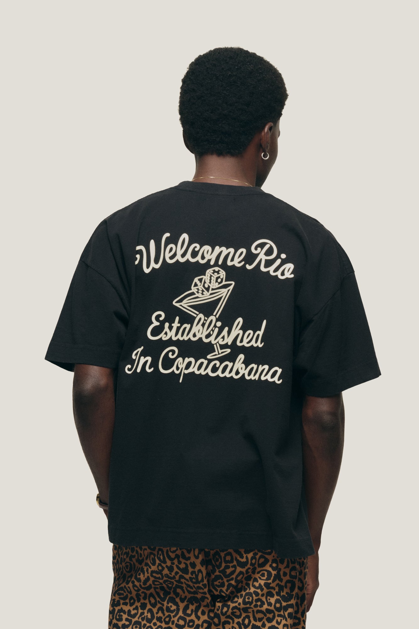 T-shirt Boxy Fit Dices - Preta