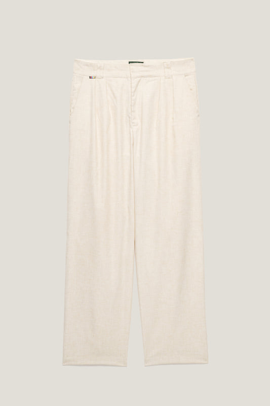 Calça Alfaiataria Dupla Prega - Oat