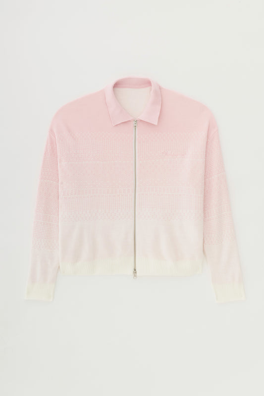 Polo Zíper Tricô Degradê - Rosa