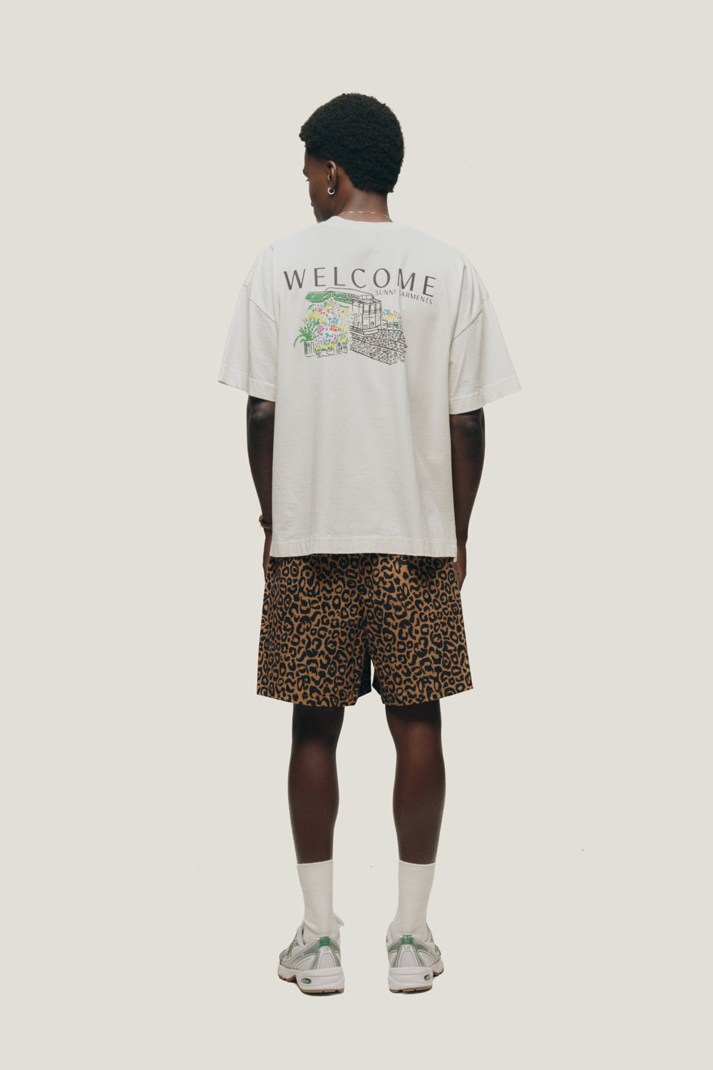 T-shirt Boxy Fit Flower Shop - Off White