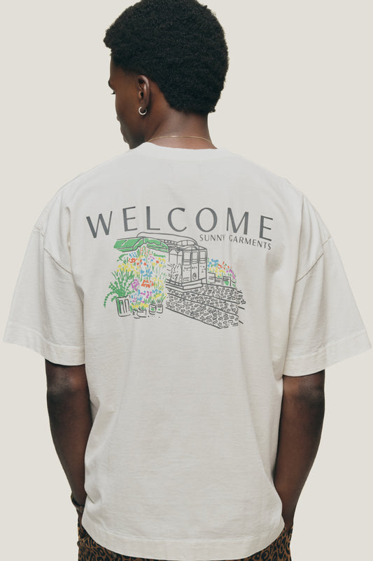 T-shirt Boxy Fit Flower Shop - Off White